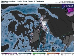 英国降雪预警，最新地图准确显示了450英里长的闪电袭击的地点和时间